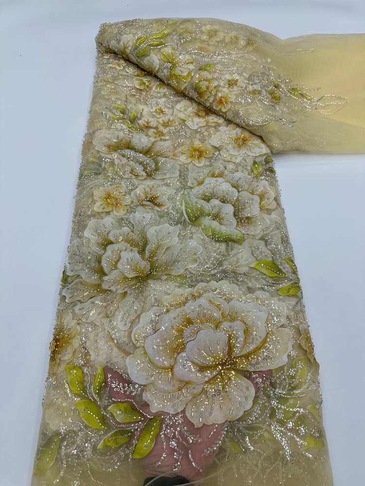 Glitter Tablecloth - Французская сетчатая ткань с бисером и