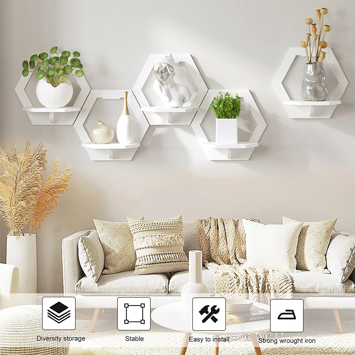 3 шт., шестиугольная настенная – обзор и цена Flower Wall Panel