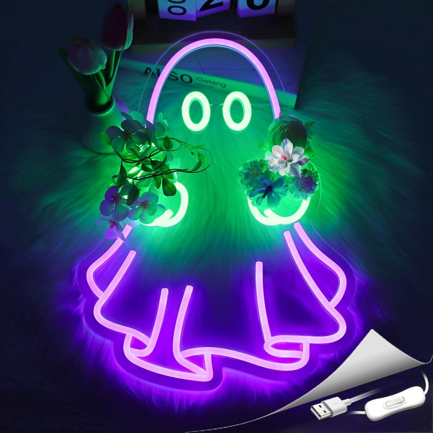 Неоновая вывеска «Призрак» с U – обзор и цена Neon Sign Party