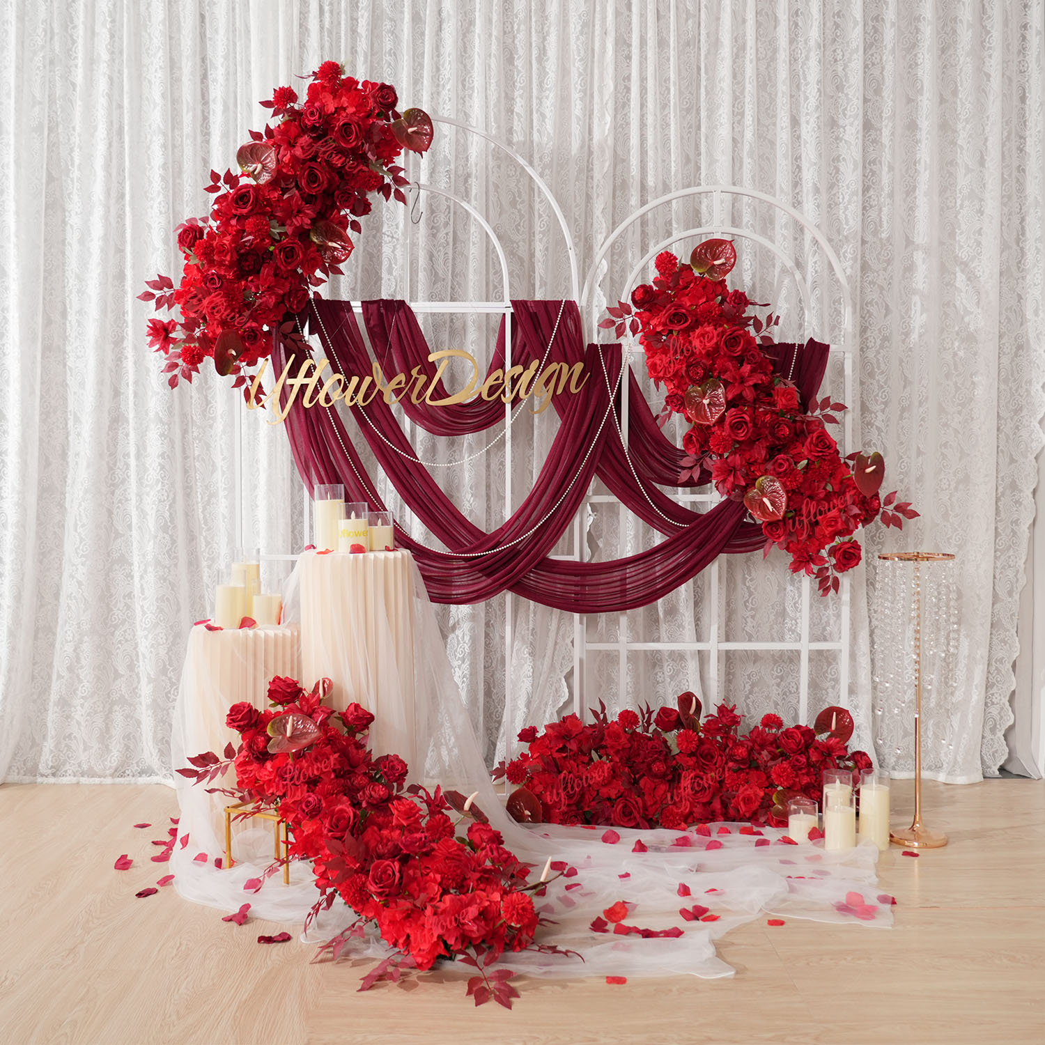 Ульявый красный цветочный ряд, – обзор и цена Flower Wall Panel